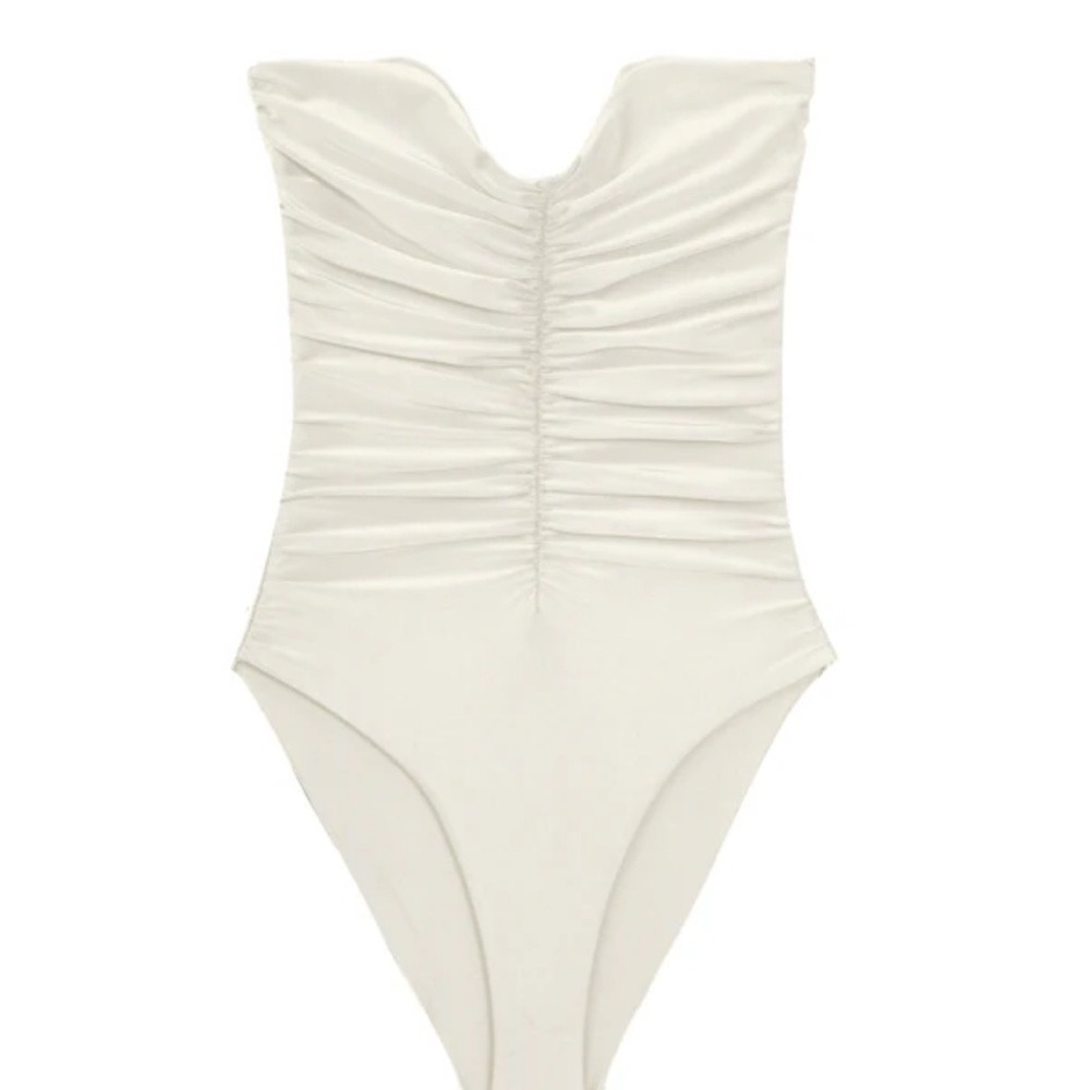 NWT Jade swim yara swimsuit, ivory sheen, large
